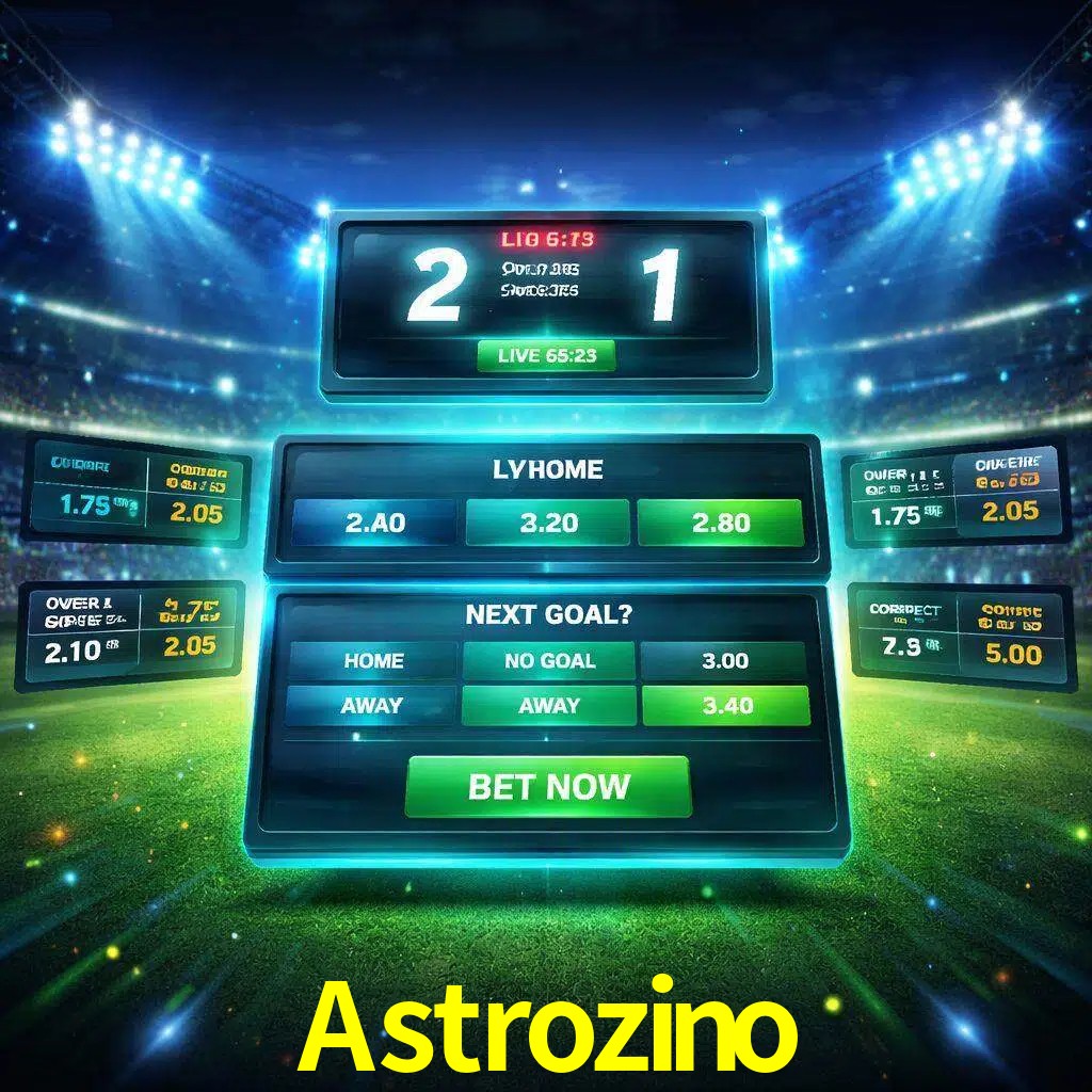 Vista de apuestas en vivo Astrozino durante un partido en curso